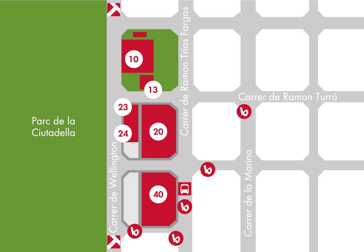 Ciutadella Campus of the Universitat Pompeu Fabra Map