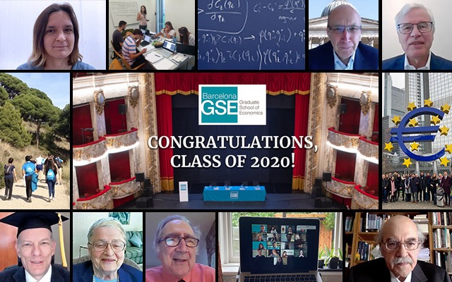 Graduation 2020 speakers - Esther Duflo, Andreu Mas-Colell, and members of the BSE Scientific Council