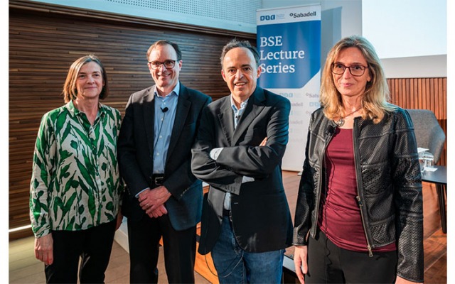 Group photo of Teresa Garcia-Milà, Robert Porter, Juan José Ganuza, and Sofía Rodríguez