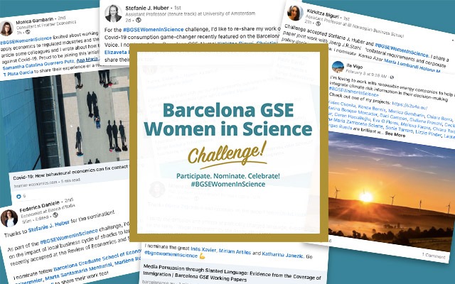 Screenshots of social media posts for BSE Women In Science